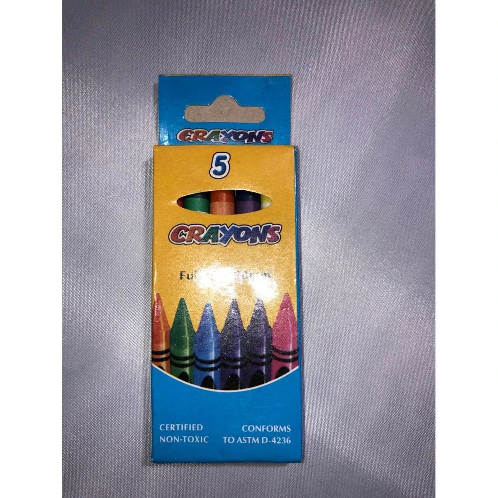 Vintage 1995-1996 Crayons 5 Pack Full Size 90mm Non-Toxic Retro Art Supplies‎